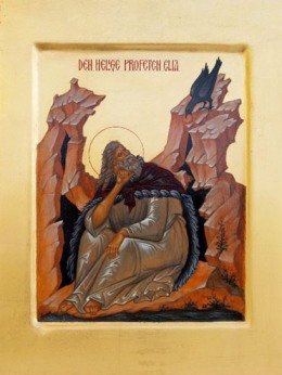 The holy prophet Elijah in the desert